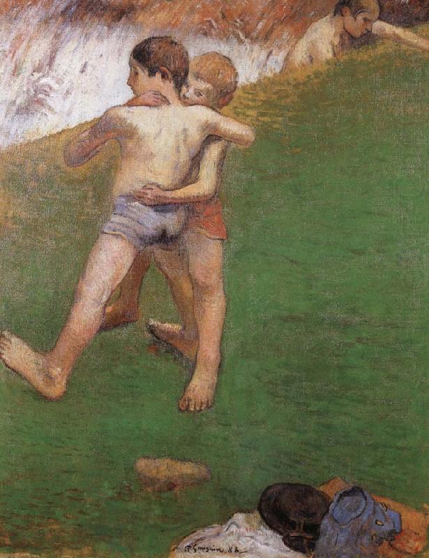 Paul Gauguin chidren wrestling china oil painting image